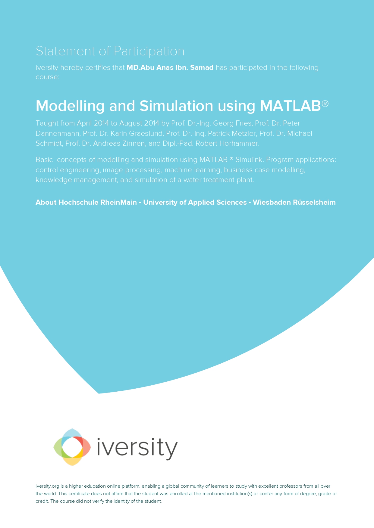 Modeling and Simulation using MATLAB